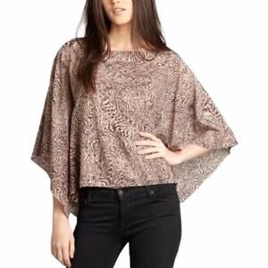 Alice + Olivia Animal Print Silk Blend‎ Selena Kimono Sleeve Top No Tag Small